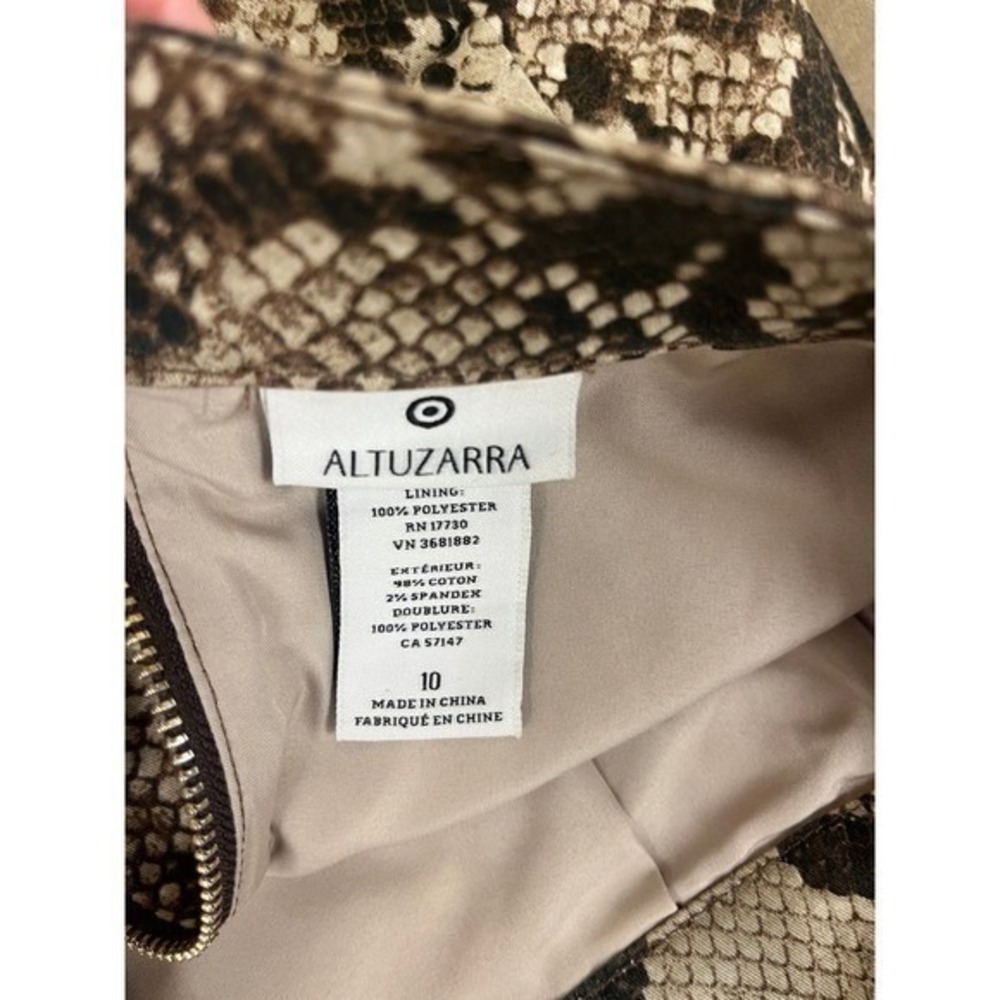 Altuzarra Snakeskin Print Pencil Skirt Brown Tan Size 6 Front Slit - Picture 4 of 10